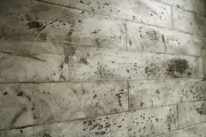 Das Bild zeigt eine edle und fugenlose Betonoptik Wandgestaltung mit STUCCORINO von EINHORN WERKE, einem Marmor Kalkputz. Rezept: STUCCORINO ® Torino Beton STUCCORINO ® 0,5 Farbton 0802 + Shabby Finish - braun