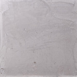 Die Wand zeigt eine silberne Kalkputzstruktur von Oberflaeche-STUCCORINO, ideal für kreative Wandgestaltung im Wohnzimmer.
