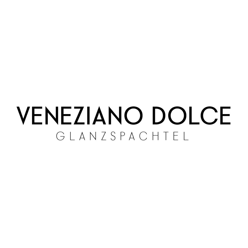 Das elegante Logo von Veneziano Dolce Glanzspachtel präsentiert stilvolle Wandgestaltungsideen von Einhornwerke.