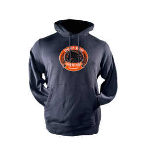Ein schwarzer Hoodie mit auffälligem Einhornwerke-Logo zeigt kreativen Stil für Wandgestaltungsliebhaber.