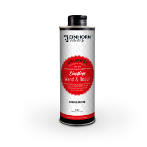 Eine Einhornwerke-Dose für Wand- und Bodenpflege steht aufrecht und präsentiert sich mit einem eleganten Design.