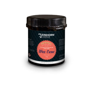 Eine Dose Einhornwerke Wax-Creme steht vor weißem Hintergrund, ideal für kreative Wandgestaltung und Streichputz.