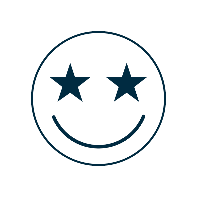 Ein besonders dekoratives Icon zeigt ein lächelndes Gesicht mit sternförmigen Augen, ideal für kreative Wandgestaltung.