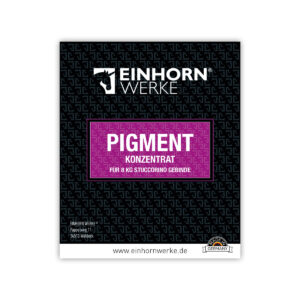 Das Bild zeigt ein Pigmentkonzentrat von Einhornwerke, ideal für kreative Wandgestaltung mit STUCCORINO im Wohnzimmer.